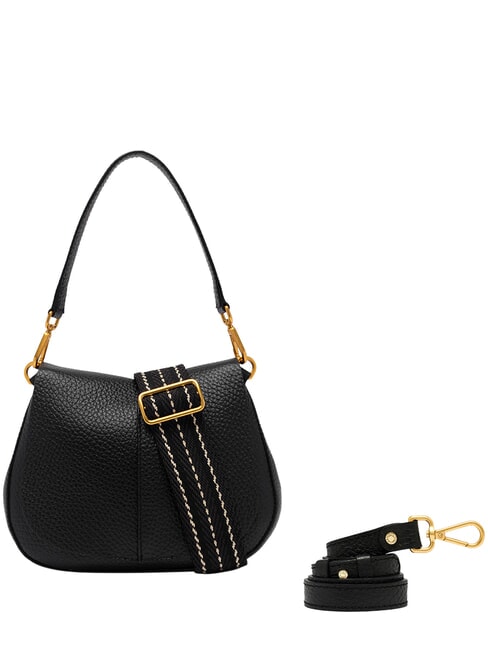 HELENA ROUND Sac bandouli&egrave;re en cuir, avec bandouli&egrave;re Noir - Sacs pour Femme