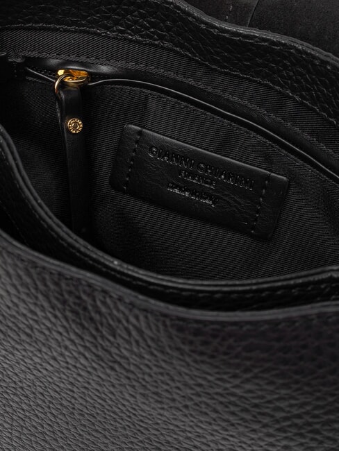 HELENA ROUND Sac bandouli&egrave;re en cuir, avec bandouli&egrave;re Noir - Sacs pour Femme