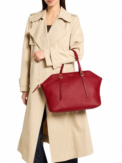 CHERRY Sac bandouli&egrave;re en cuir sangria - Sacs pour Femme