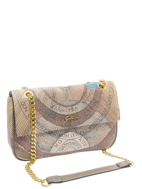PLANETARIUM sac bandouli&egrave;re aquarelle sauvage/ taupe fonc&eacute; - Sacs pour Femme