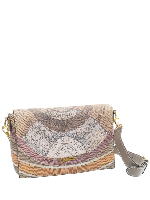 PLANETARIUM sac bandouli&egrave;re aquarelle sauvage/ taupe fonc&eacute; - Sacs pour Femme