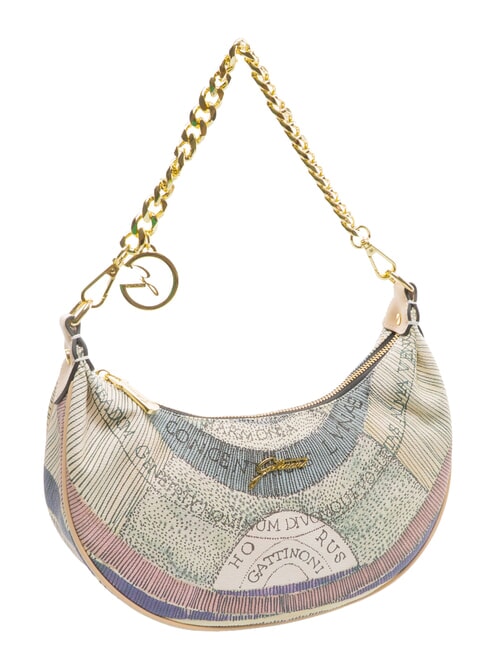 PLANETARIUM Sac hobo Crescent avec bandouli&egrave;re aquarelle/beige - Sacs pour Femme