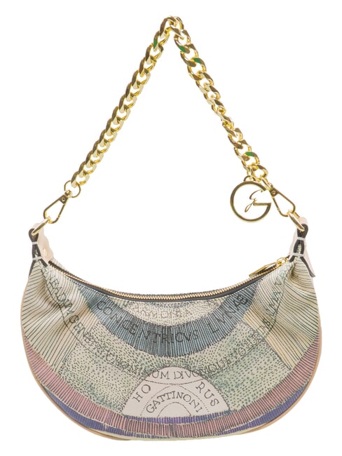 PLANETARIUM Sac hobo Crescent avec bandouli&egrave;re aquarelle/beige - Sacs pour Femme