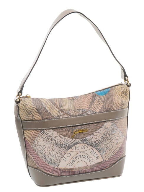PLANETARIUM sac bandouli&egrave;re aquarelle sauvage/ taupe fonc&eacute; - Sacs pour Femme