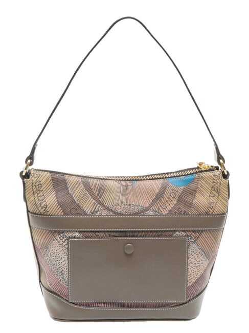 PLANETARIUM sac bandouli&egrave;re aquarelle sauvage/ taupe fonc&eacute; - Sacs pour Femme