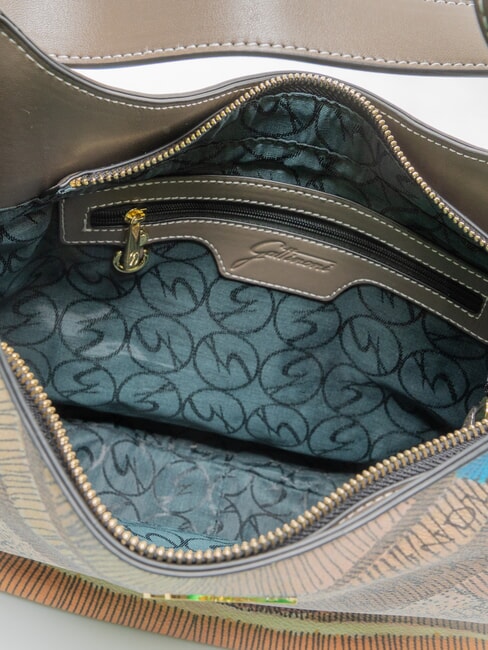 PLANETARIUM sac bandouli&egrave;re aquarelle sauvage/ taupe fonc&eacute; - Sacs pour Femme
