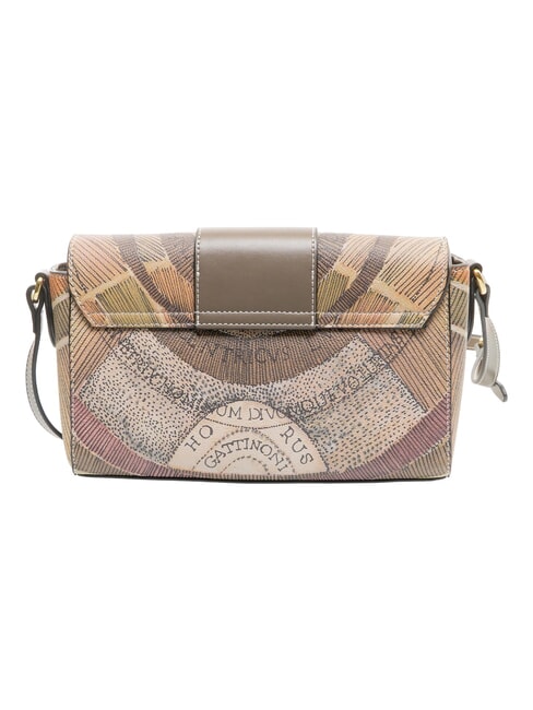 PLANETARIUM Sac bandouli&egrave;re &agrave; rabat aquarelle sauvage/ taupe fonc&eacute; - Sacs pour Femme