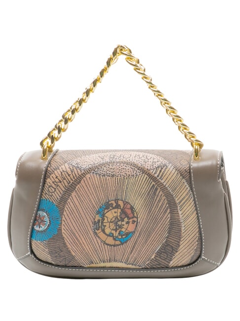 PLANETARIUM petit sac &agrave; main aquarelle sauvage/ taupe fonc&eacute; - Sacs pour Femme