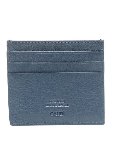 ERIK porte-cartes en cuir plat bleu encre - Portefeuilles Homme