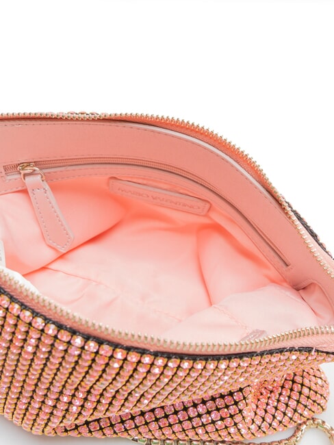NABILAH Pochette avec strass et bandouli&egrave;re rose - Sacs pour Femme