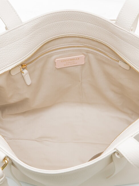 MALORY  Cabas &eacute;paule, en cuir blanc - Sacs pour Femme