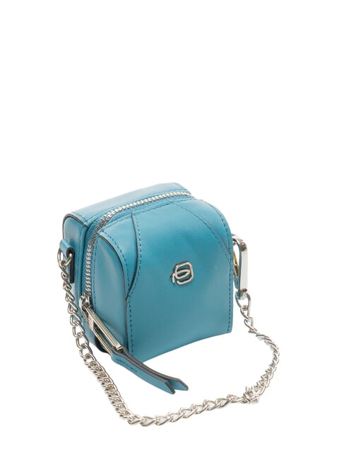 MUSE Porte-cl&eacute;s en cuir, avec cha&icirc;ne bleu - Porte-cl&eacute;s