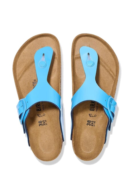 GIZEH BIG BUCKLE Sandales bleu ciel brevet&eacute; - Chaussures Femme