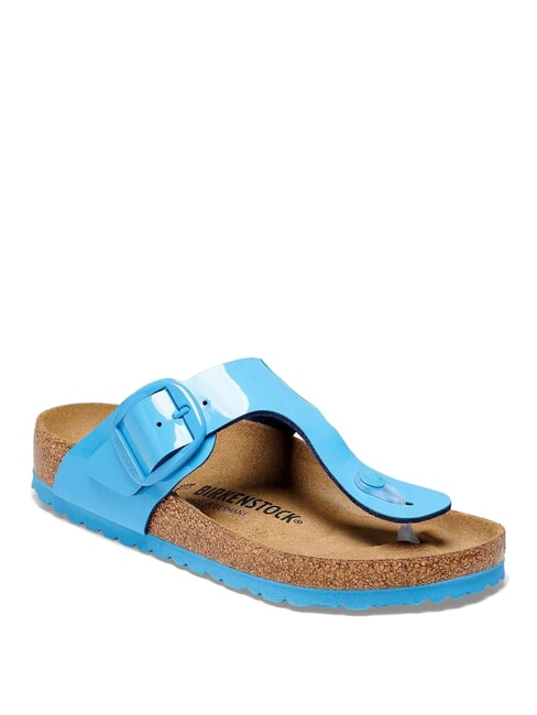 GIZEH BIG BUCKLE Sandales bleu ciel brevet&eacute; - Chaussures Femme