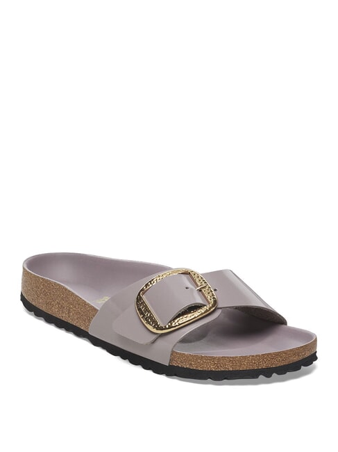 MADRID BIG BUCKLE sandales en cuir violet d&eacute;lav&eacute; brillant - Chaussures Femme