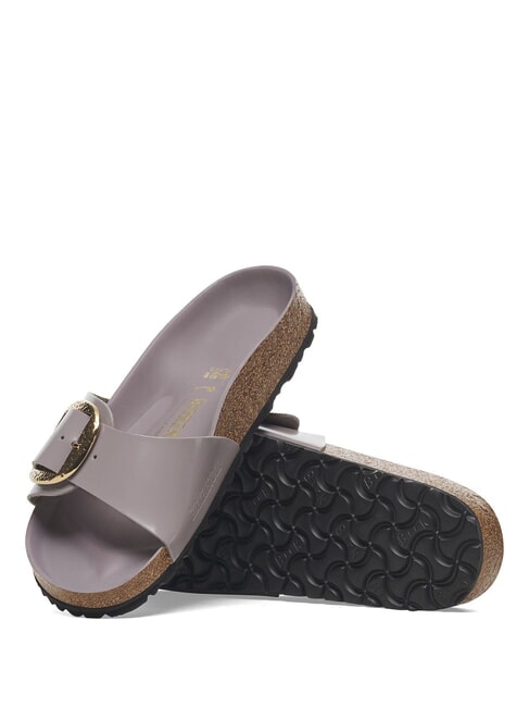 MADRID BIG BUCKLE sandales en cuir violet d&eacute;lav&eacute; brillant - Chaussures Femme