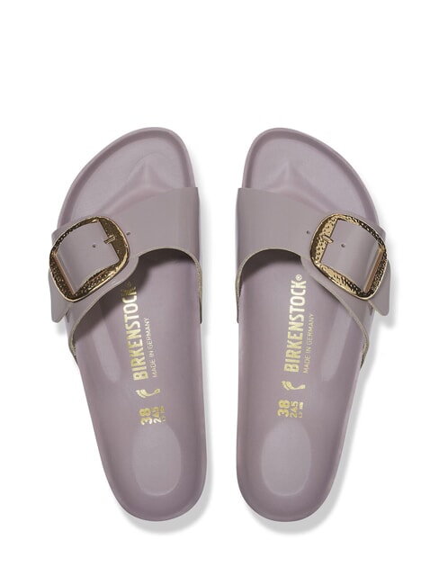 MADRID BIG BUCKLE sandales en cuir violet d&eacute;lav&eacute; brillant - Chaussures Femme