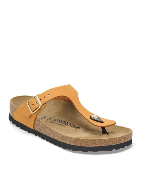 GIZEH sandales en cuir orange br&ucirc;l&eacute; - Chaussures Femme