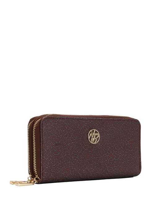 LUX Grand portefeuille zipp&eacute; acajou - Portefeuilles Femme