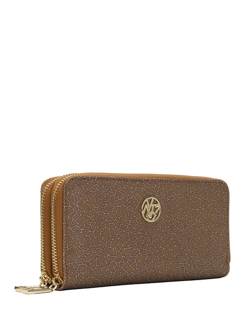 LUX Grand portefeuille zipp&eacute; tabac - Portefeuilles Femme