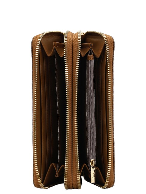 LUX Grand portefeuille zipp&eacute; tabac - Portefeuilles Femme
