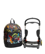 YUB FLASHY SIGN Sac &agrave; dos &agrave; roulettes Noir - Sacs &agrave; dos &agrave; roulettes - 2