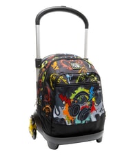 YUB FLASHY SIGN Sac &agrave; dos &agrave; roulettes Noir - Sacs &agrave; dos &agrave; roulettes - 6