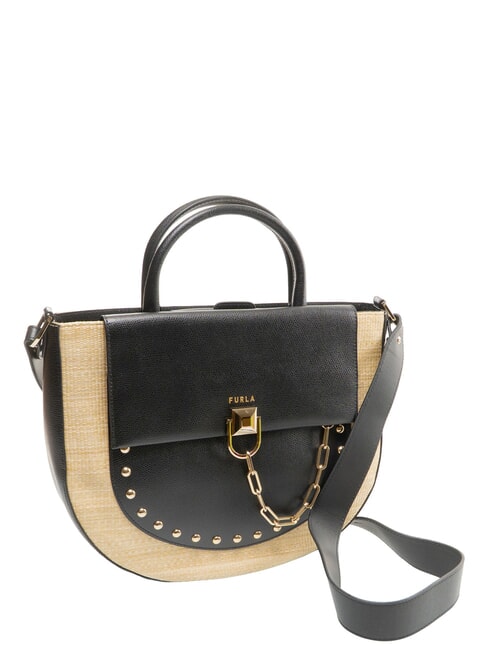 MISS MIMI Sac &agrave; main avec bandouli&egrave;re d&eacute;sert + noir - Sacs pour Femme