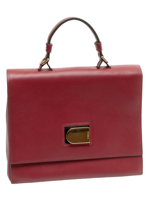 EMMA Sac &agrave; main, avec bandouli&egrave;re, en cuir CERISE d - Sacs pour Femme