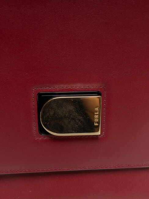 EMMA Sac &agrave; main, avec bandouli&egrave;re, en cuir CERISE d - Sacs pour Femme