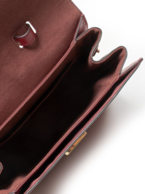 EMMA Sac &agrave; main, avec bandouli&egrave;re, en cuir CERISE d - Sacs pour Femme