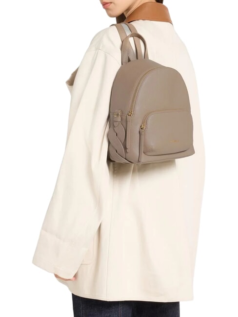 CHARLOTTE Sac &agrave; dos en cuir taupe chaud - Sacs pour Femme