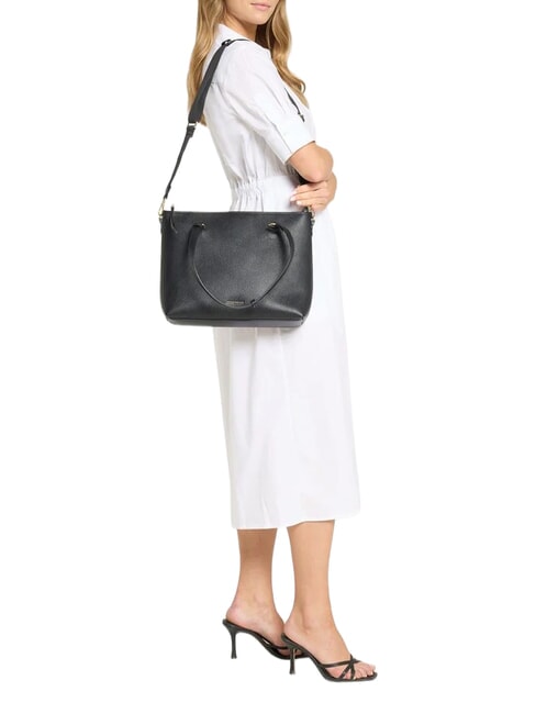 MARINA Sac de courses en cuir Noir - Sacs pour Femme