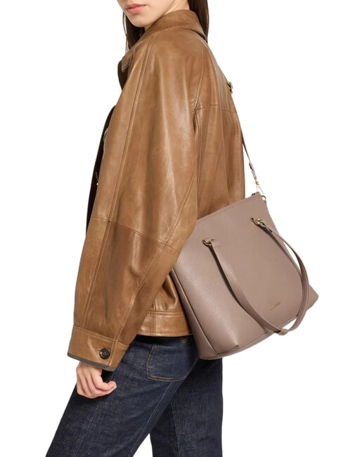 MARINA Sac de courses en cuir taupe chaud - Sacs pour Femme