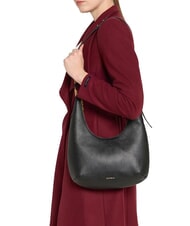 COCCINELLE SAGITTA Sac en papier en cuir, cuir Noir - Sacs pour Femme - 2