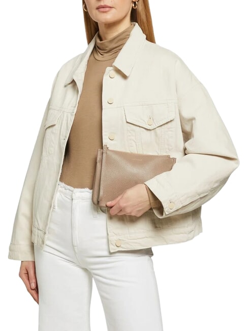 LORINE pochette en cuir taupe chaud - Sacs pour Femme