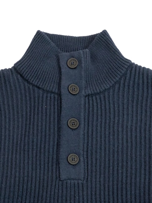 NEWPORT pull en laine m&eacute;lang&eacute;e bleu marine - Pulls pour hommes