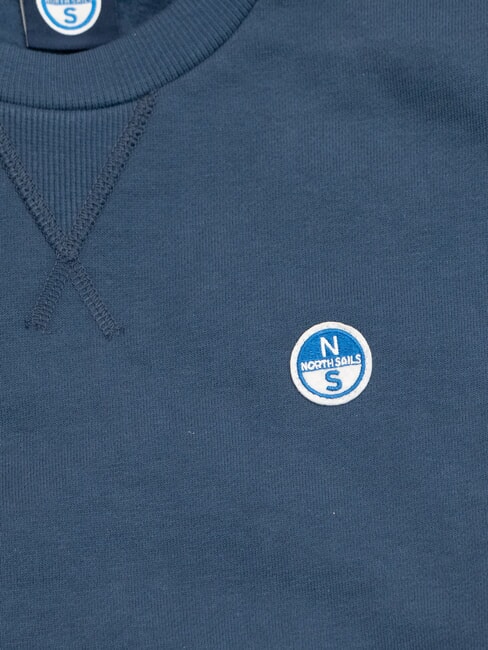 ROUND LOGO Sweat-shirt ras du cou en coton jean fonc&eacute; - Pulls molletonn&eacute;s