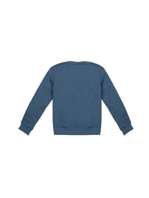 ROUND LOGO Sweat-shirt ras du cou en coton jean fonc&eacute; - Pulls molletonn&eacute;s