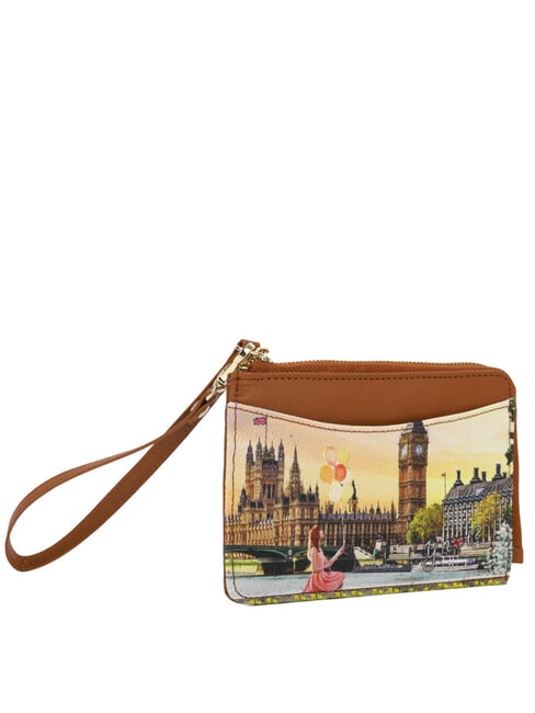 YESBAG Porte-cartes plat avec fermeture &eacute;clair et dragonne fleur jaune - Portefeuilles Femme