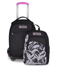 SEVEN PLUMPY LINE GIRL Sac &agrave; dos trolley double face Noir - Sacs &agrave; dos &agrave; roulettes - 2