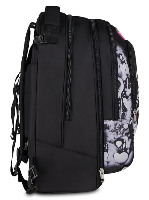 PLUMPY LINE GIRL Sac &agrave; dos trolley double face Noir - Sacs &agrave; dos &agrave; roulettes