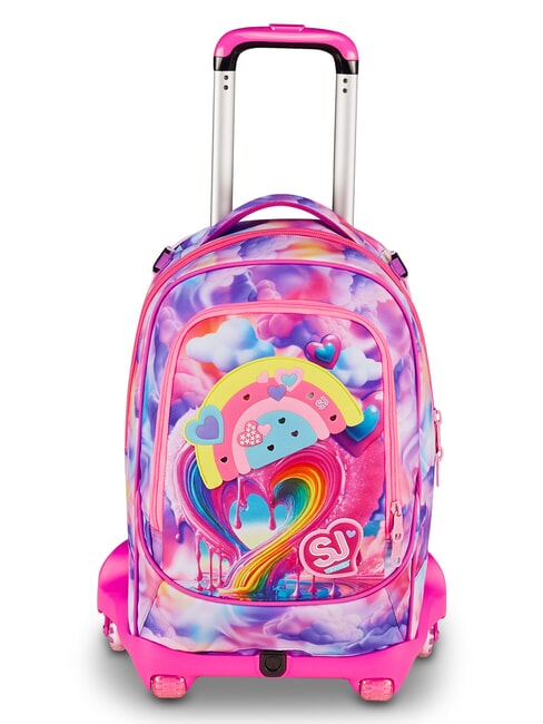 JOYFUL PINS GIRL Sac &agrave; dos trolley 3 en 1 fuxiafluo - Sacs &agrave; dos &agrave; roulettes