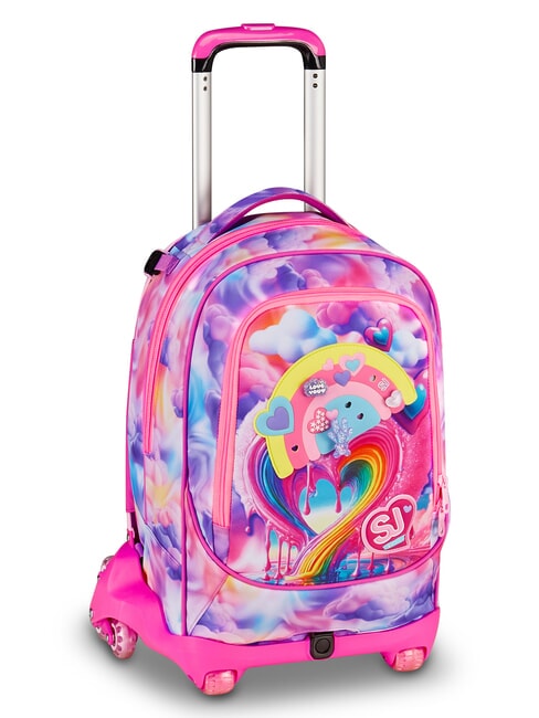 JOYFUL PINS GIRL Sac &agrave; dos trolley 3 en 1 fuxiafluo - Sacs &agrave; dos &agrave; roulettes