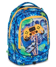 SJGANG JOYFUL PINS BOY  Impression bleu - Sacs &agrave; dos &agrave; roulettes - 7