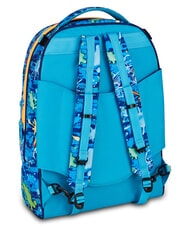 SJGANG JOYFUL PINS BOY  Impression bleu - Sacs &agrave; dos &agrave; roulettes - 8