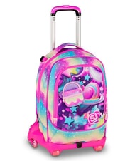 SJGANG SOFT POUCH GIRL Sac &agrave; dos &agrave; roulettes d&eacute;tachable poup&eacute;e rose - Sacs &agrave; dos &agrave; roulettes - 2