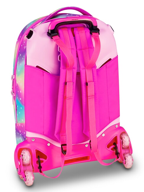 SOFT POUCH GIRL Sac &agrave; dos &agrave; roulettes d&eacute;tachable poup&eacute;e rose - Sacs &agrave; dos &agrave; roulettes