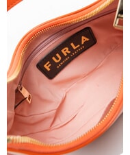 FURLA PRIMAVERA Petit sac &agrave; bandouli&egrave;re en cuir de veau mandarine - Sacs pour Femme - 5