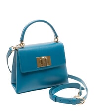 FURLA 1927 Mini sac &agrave; main, avec bandouli&egrave;re, en cuir sarcelle - Sacs pour Femme - 2